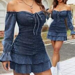 SHEIN ICON Women's Denim Dress Stretch